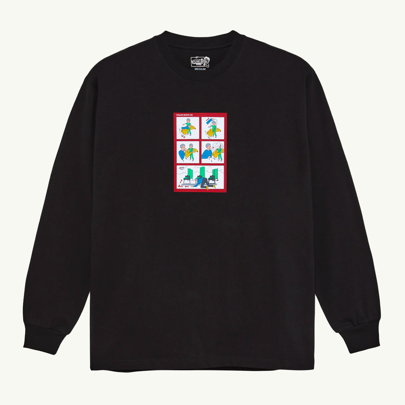 SAFETY ON BOARD LS TEE BLACK