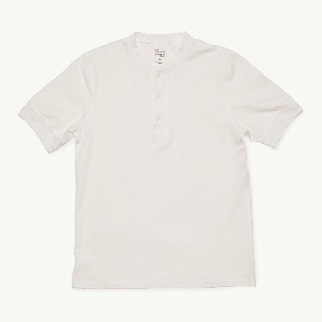 Short Sleeve Henley T-Shirt - Ecru