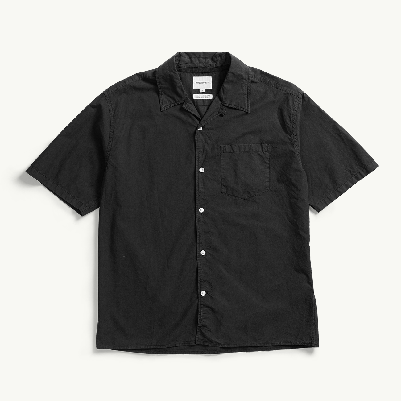 Carsten Cotton Tencel SS Shirt - Black