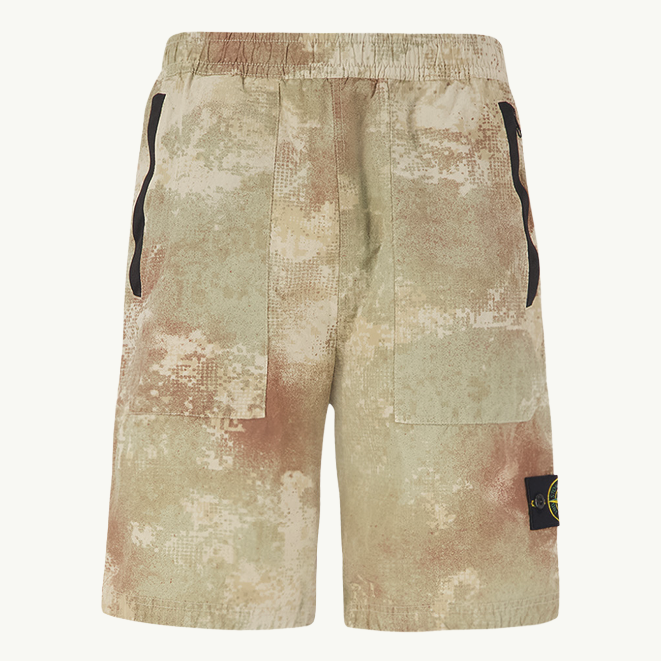 Bermuda Patch Camo Print Shorts - Natural Beige 9180