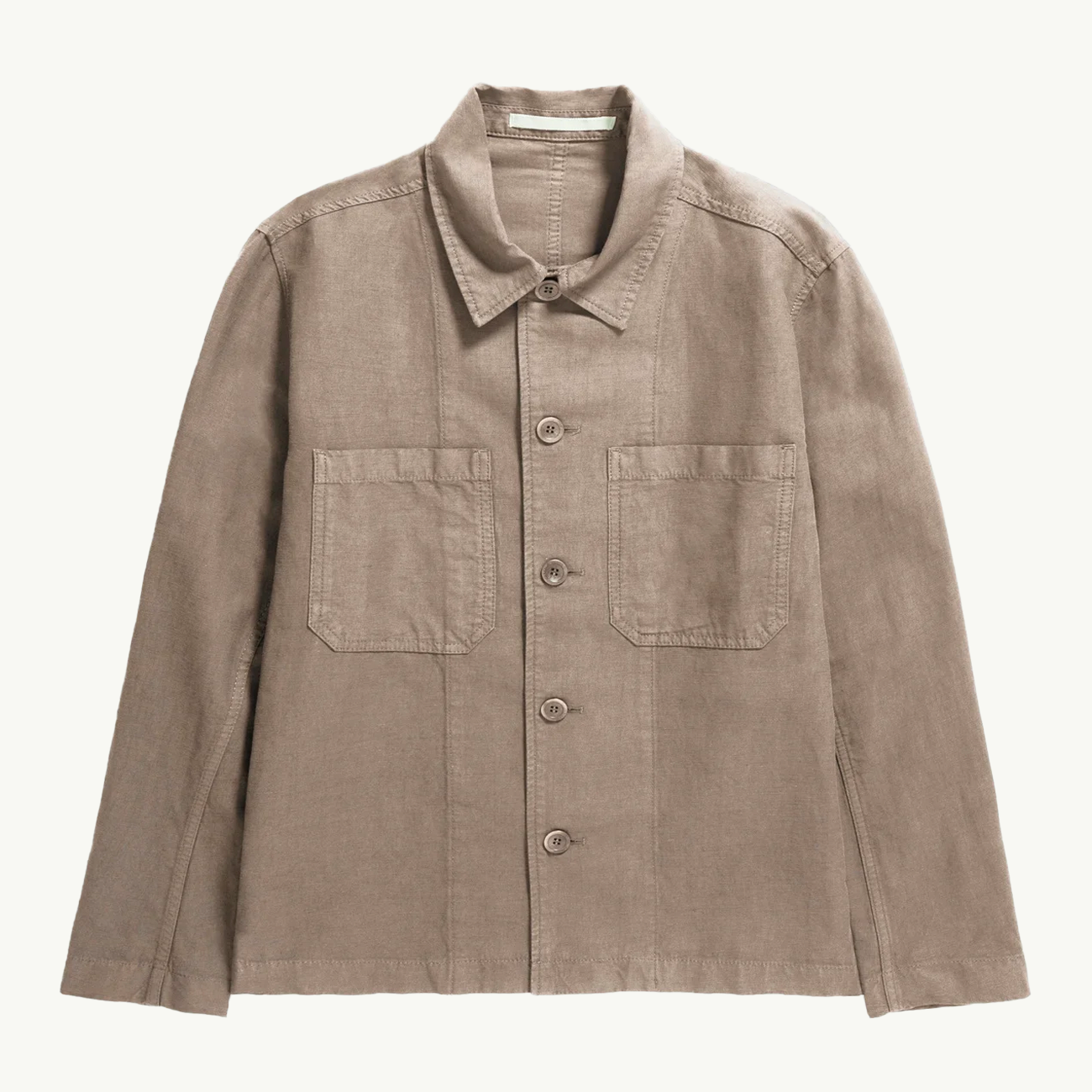 Tyge Cotton Linen Overshirt - Clay