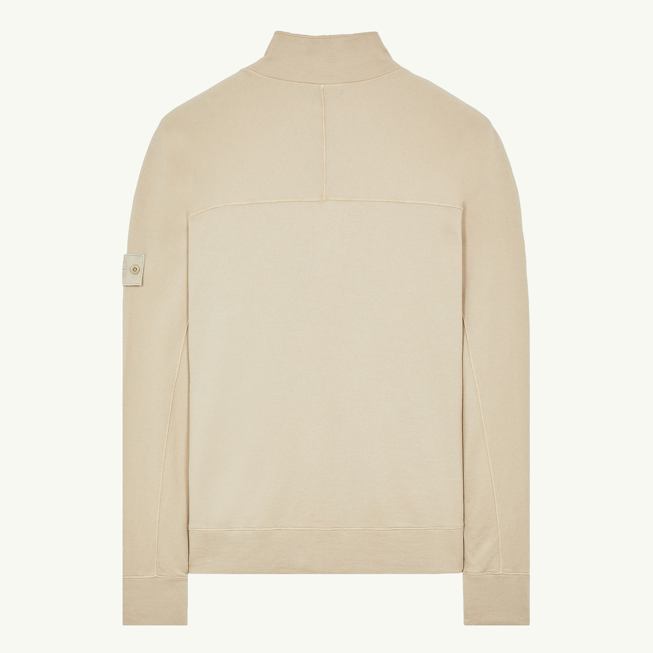 Sweatshirt Ghost Patch Quarter Snap - Beige 9080