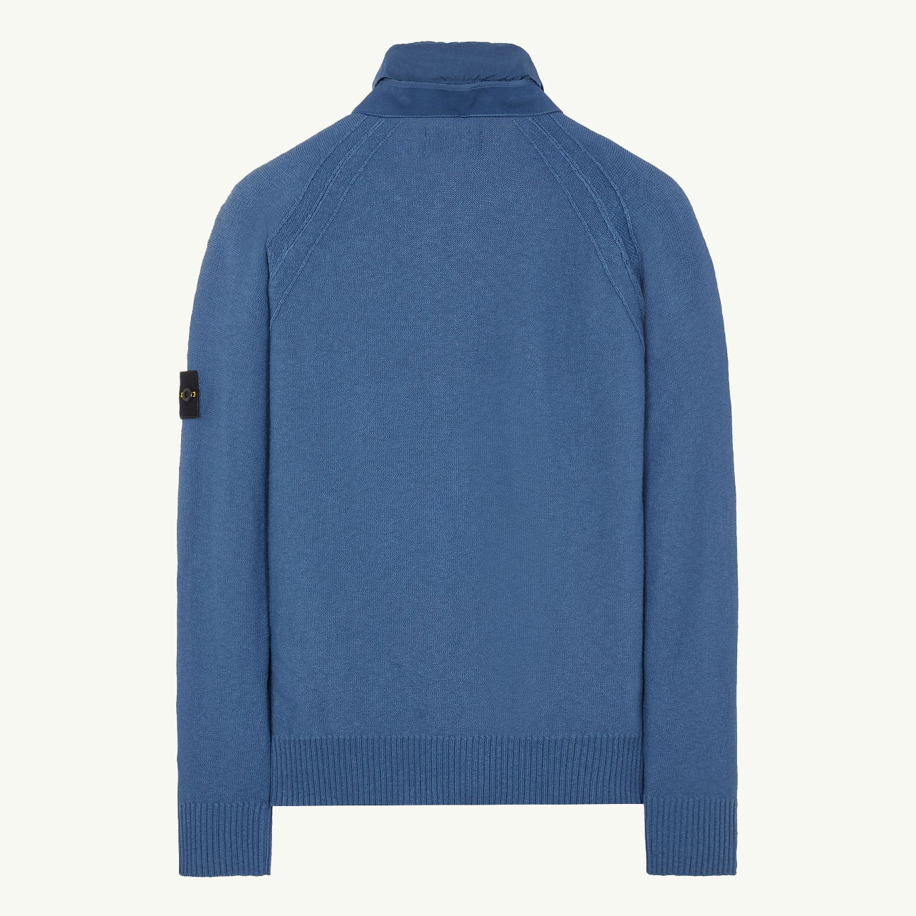 Knitwear Patch Zip Through Sweater - Dark Blue 2480