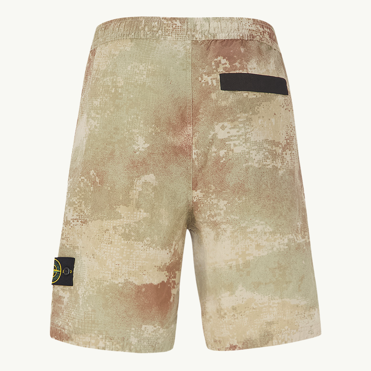Bermuda Patch Camo Print Shorts - Natural Beige 9180