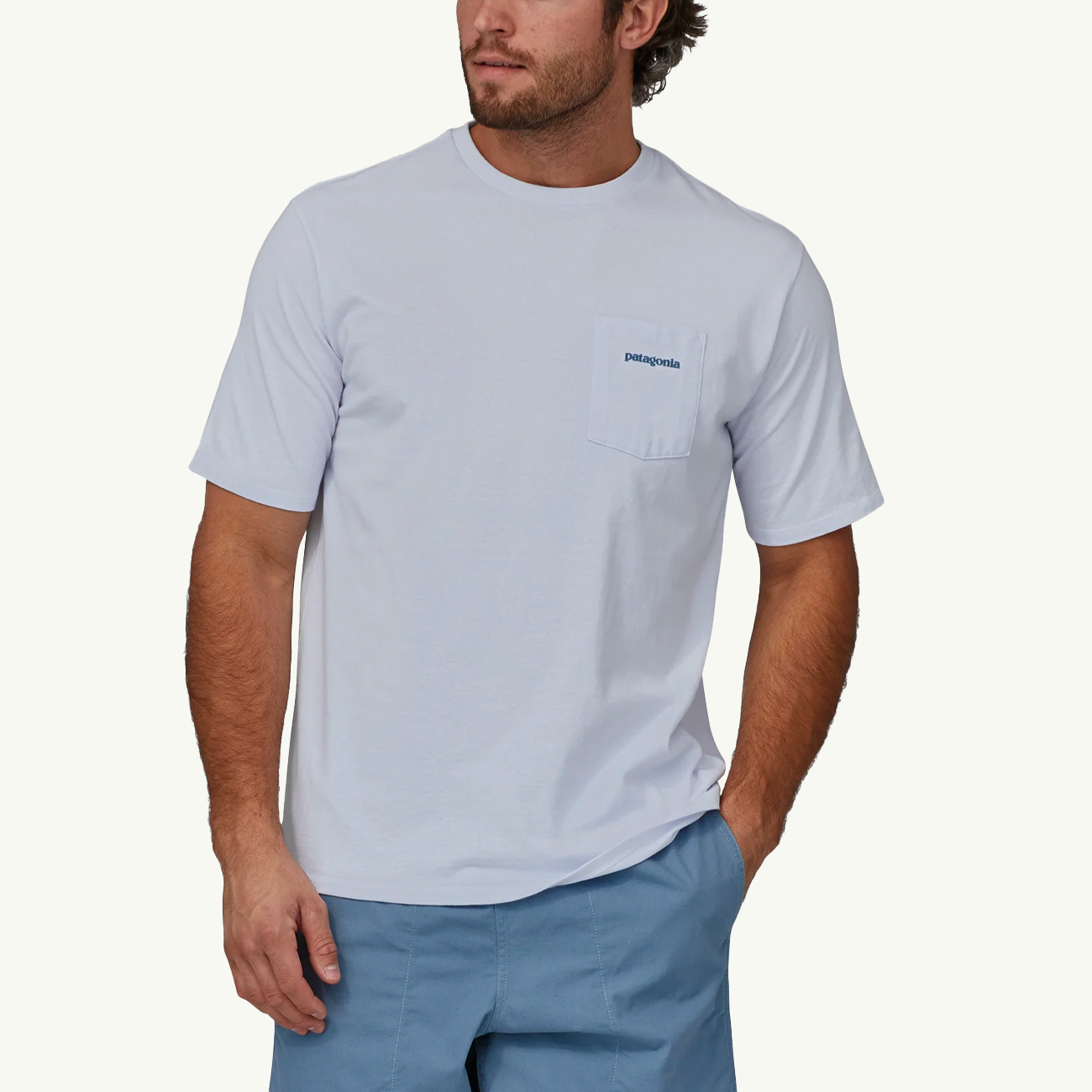 Boardshort Logo Pocket Responsibili-Tee - White