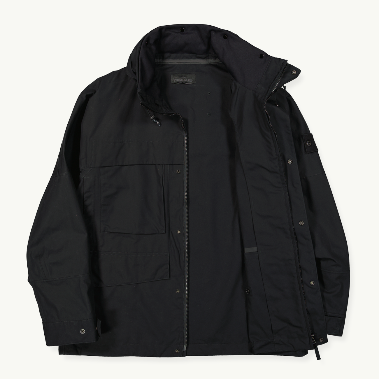 Jacket Ghost Patch Double Chest Pocket  - Black 2980