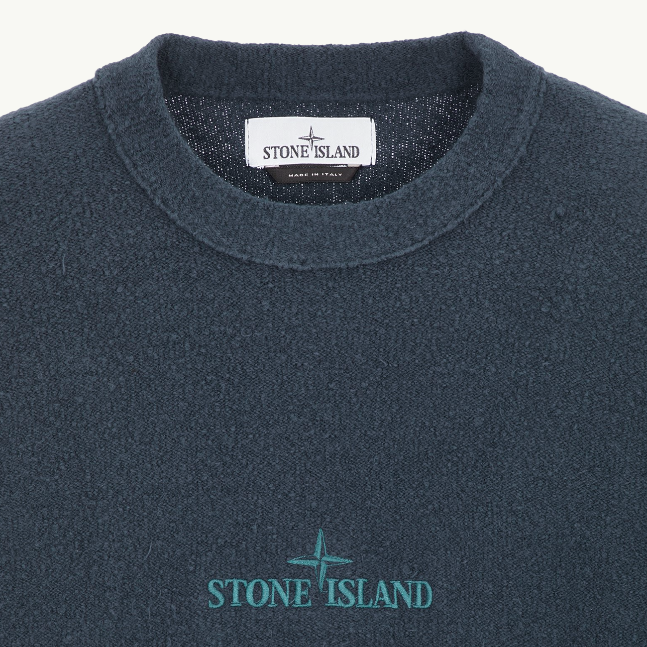Knitwear Crew Terry Stone Island Logo - Dark Blue 2480