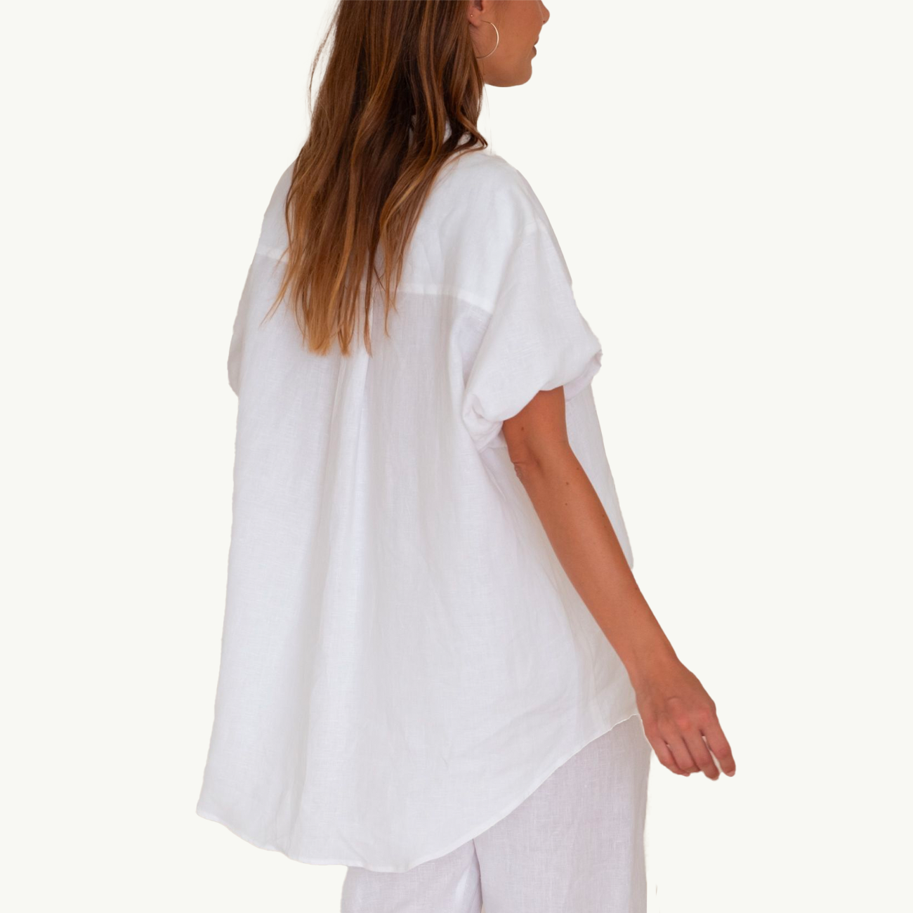 Mellow Puff Shirt - White Linen