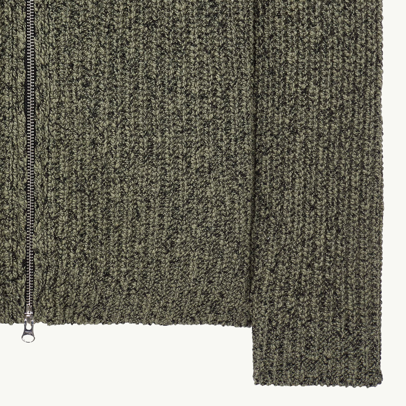 Knitwear Patch Marle Zip Through - Musk 5980