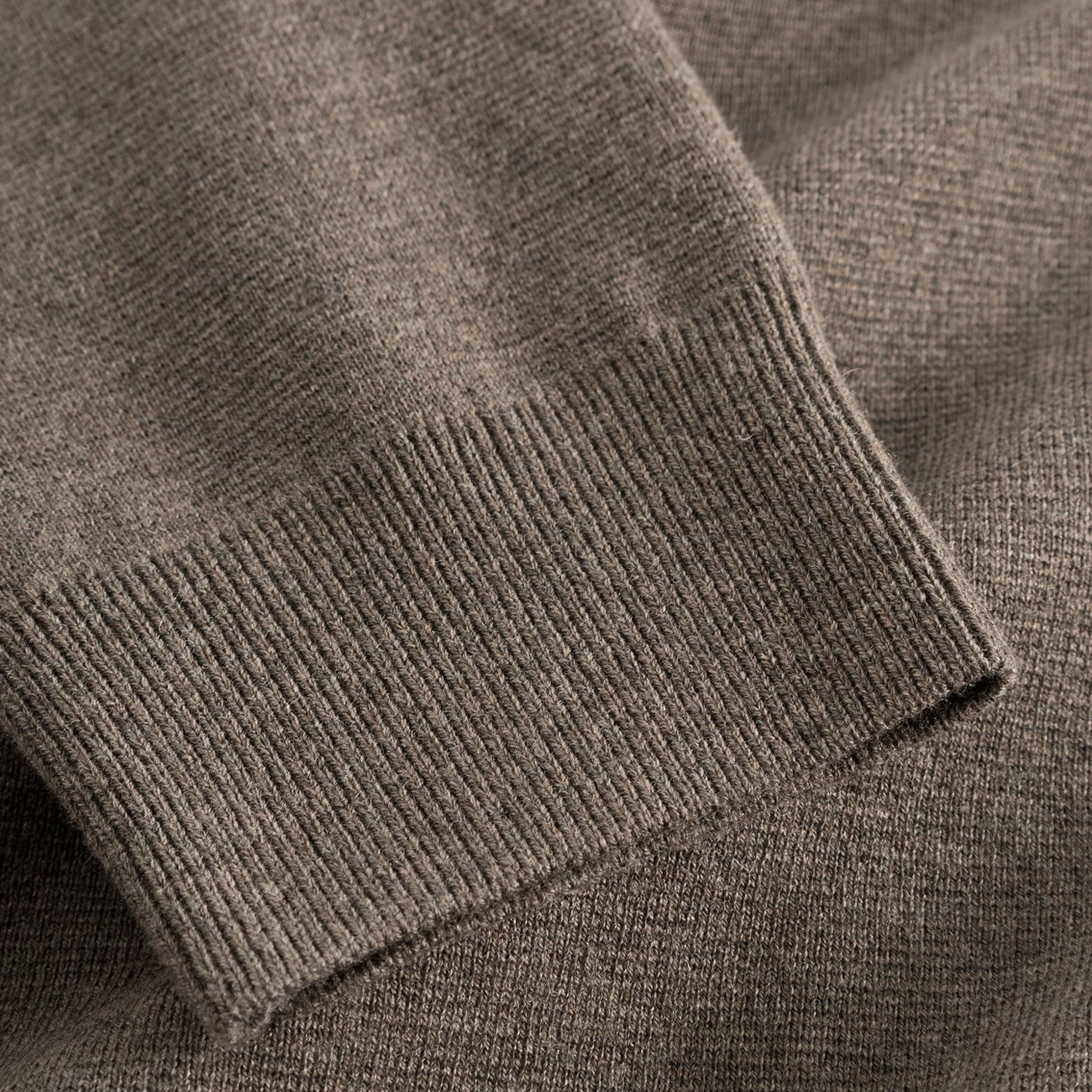 Bjarne Merino Cotton Milano Full Zip Jacket - Warm Grey
