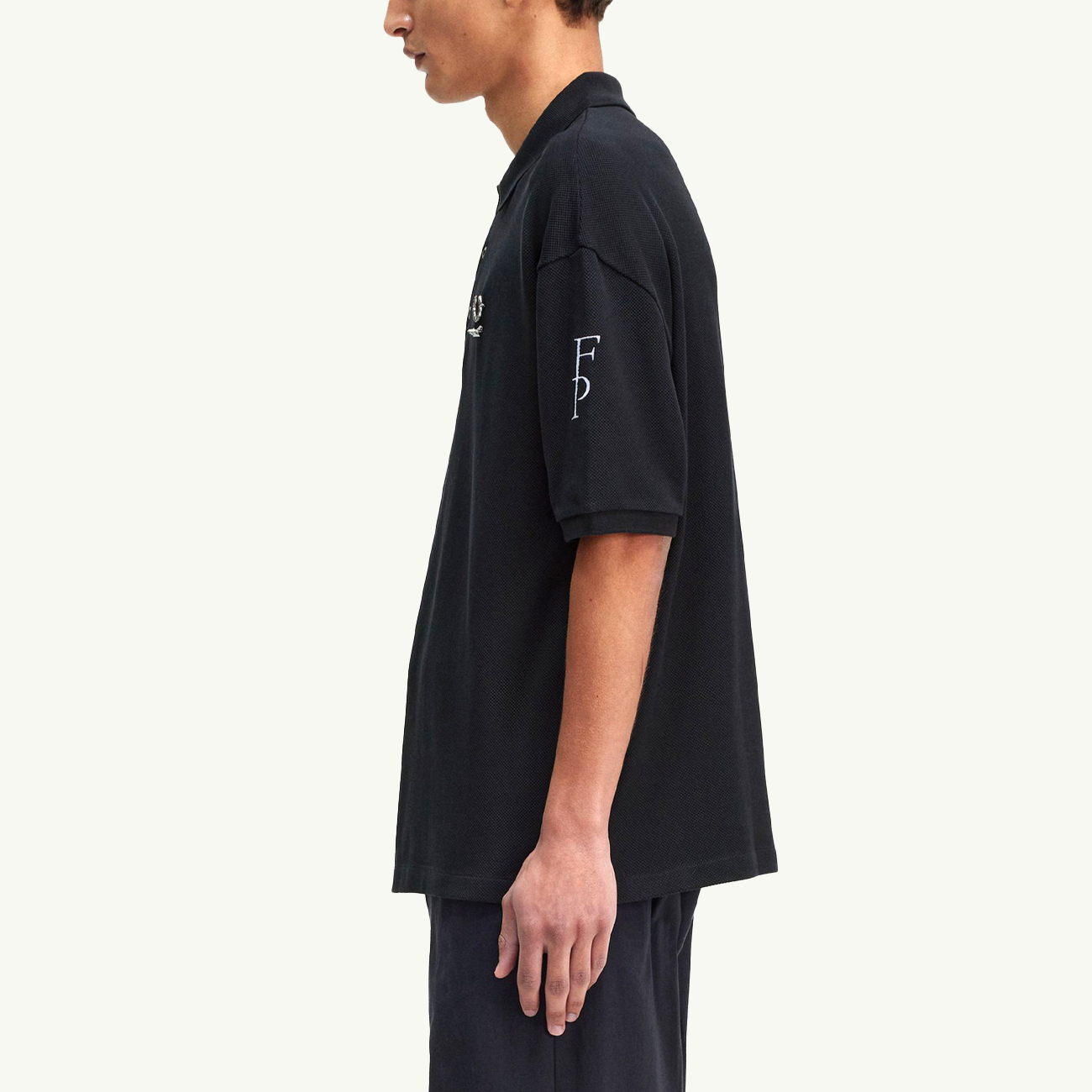 Raf Simons X FP Printed Over Sized Polo Shirt - Black
