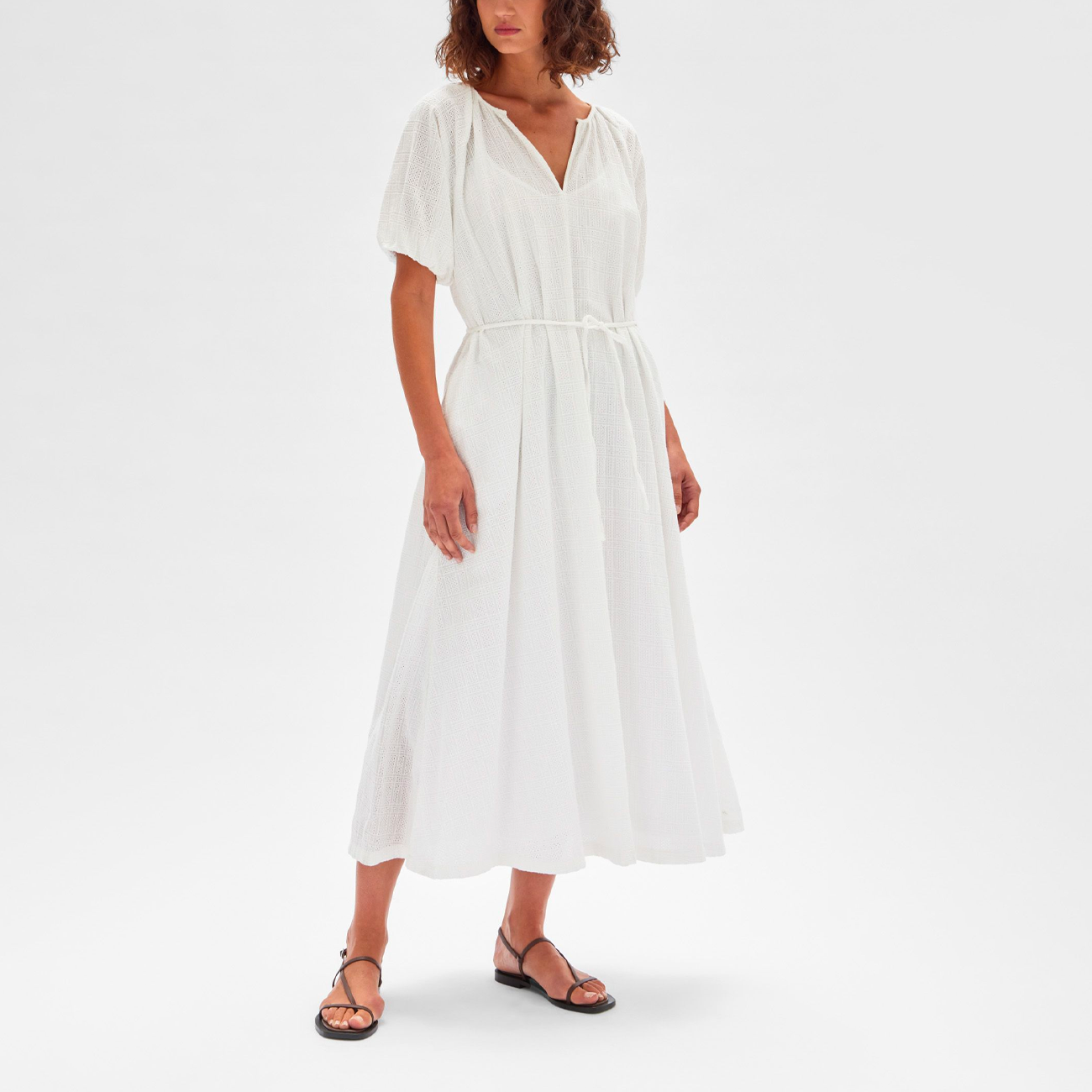 Broderie Anglaise Maxi Dress - White