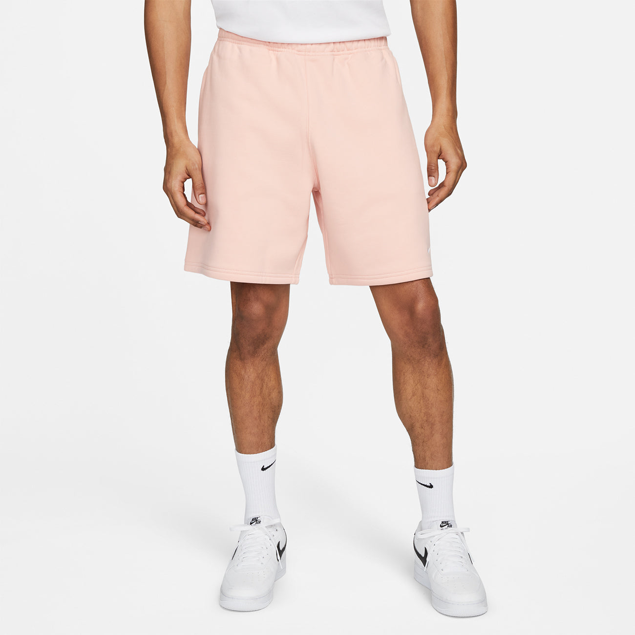 Soloswoosh Fleece Short - Bleached Coral/White