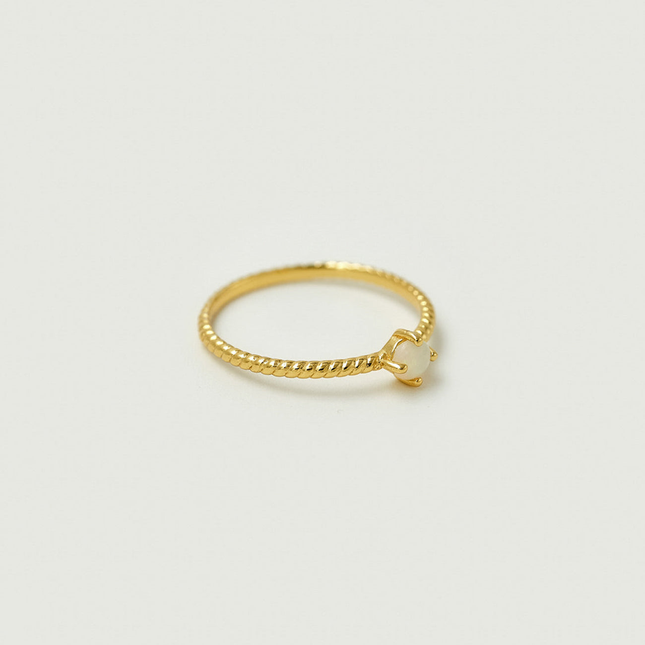 925 Opal Twist Ring - Gold