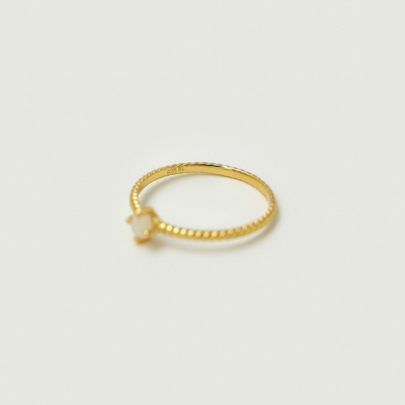 925 Opal Twist Ring - Gold