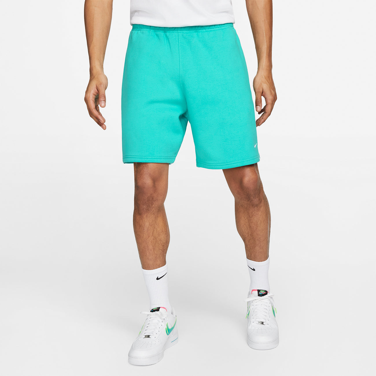 Soloswoosh Fleece Short Washed - Teal/White