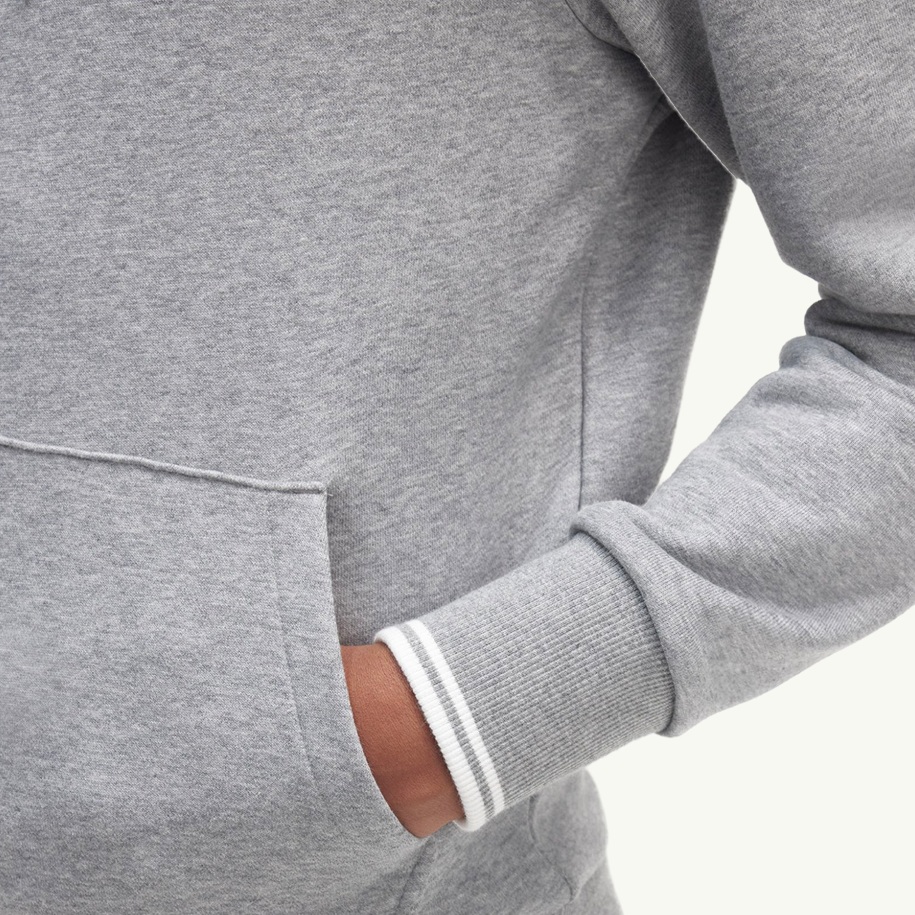 Tipped Hooded Sweatshirt - Steel Marl