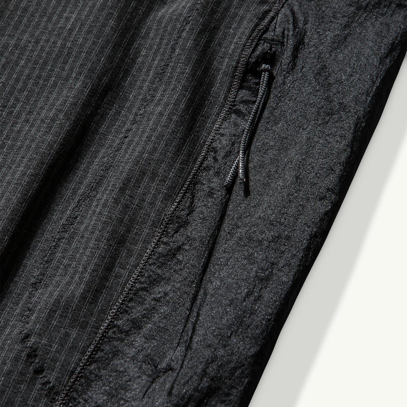Numb Pinstriped Hooded Wind Jacket - Black