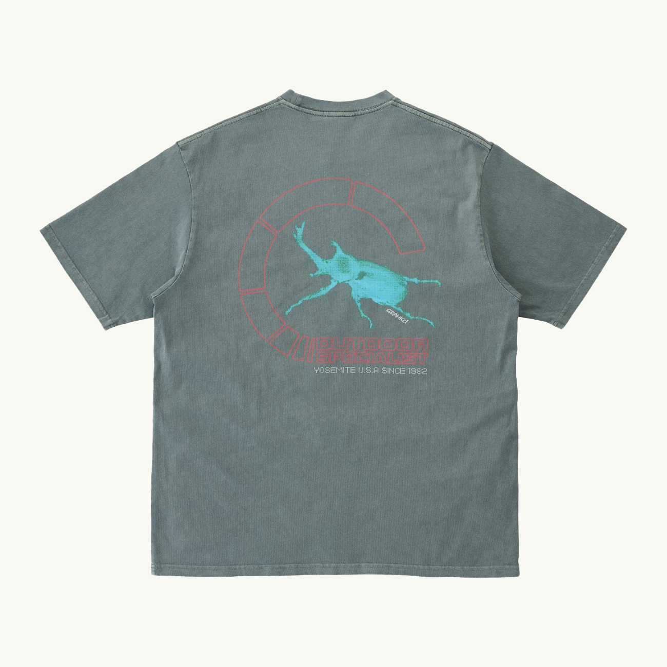 Beetle Pigment Dyed Tee - Grey Pigment