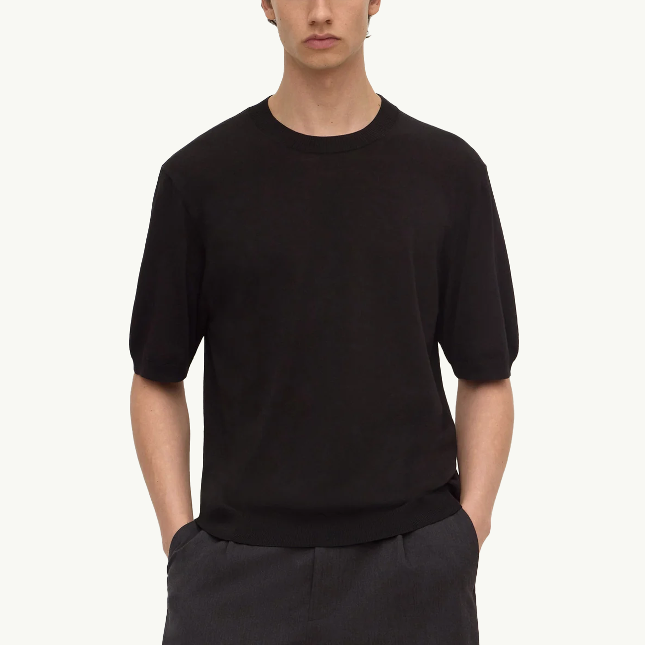 Hugh Knit Tee - True Black
