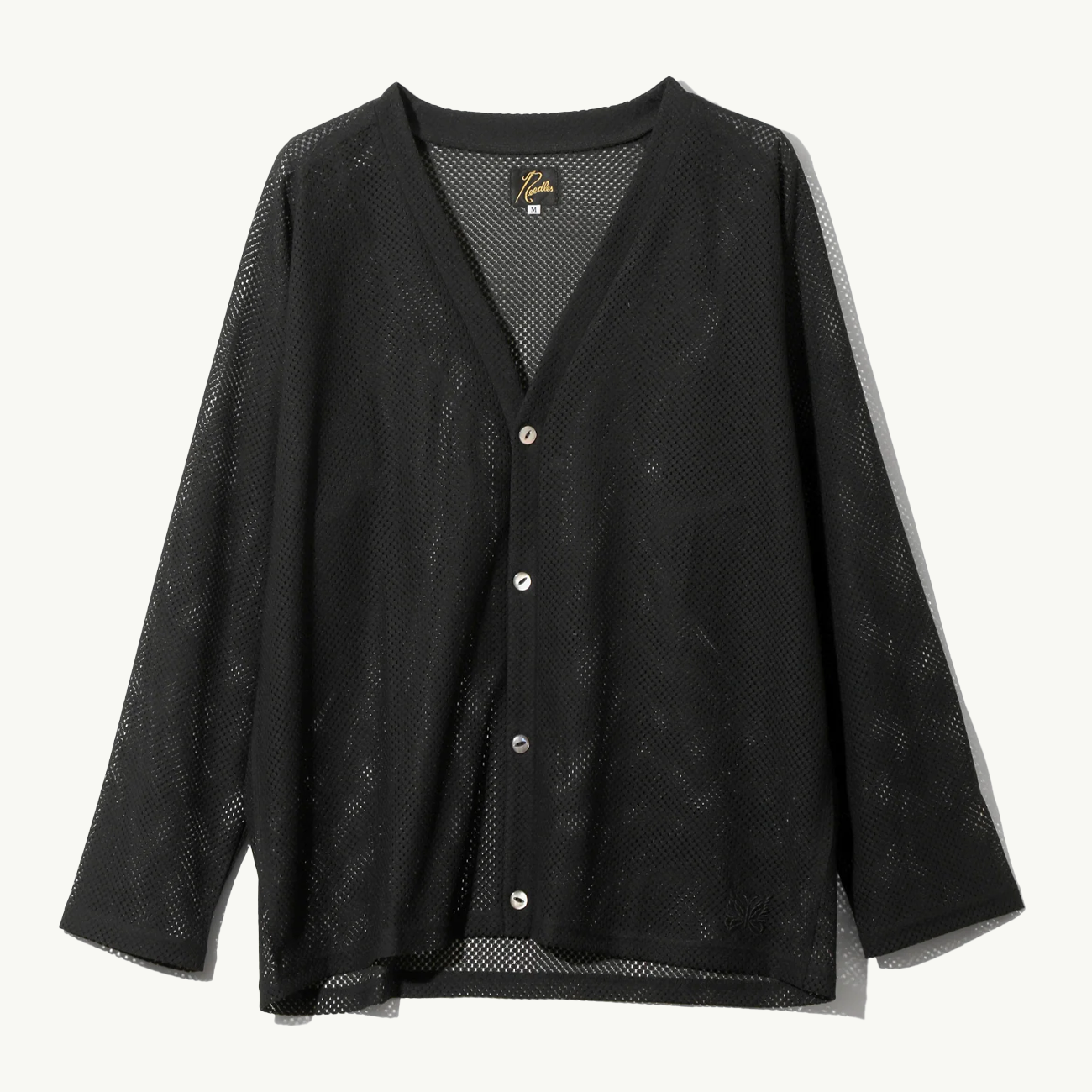 V-Neck Cardigan Raschel Lace - Black