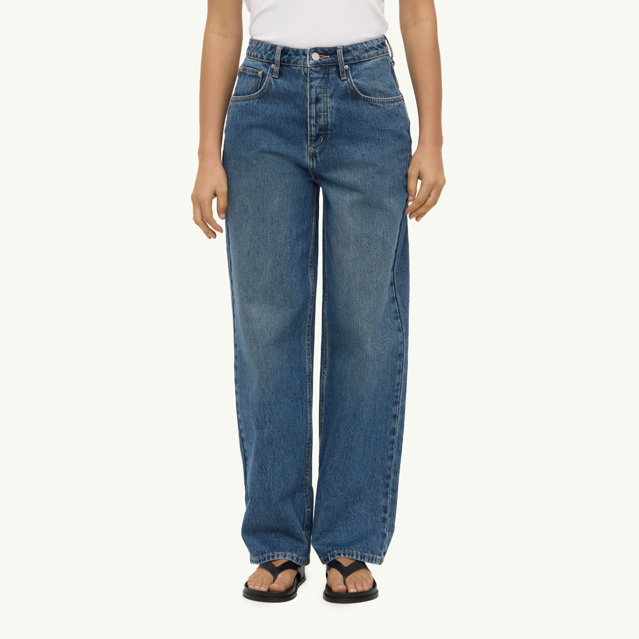 Oversized High Rise Jean - Dark Indigo Fade