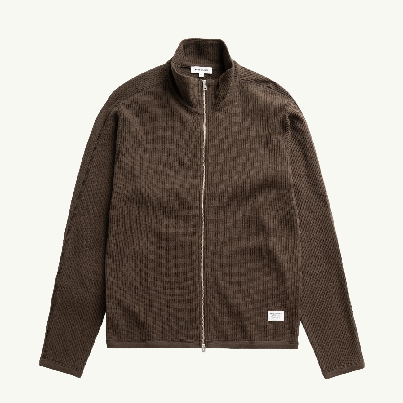 Teno Cotton Hemp Military Rib Zip Cardigan - Delicioso Brown