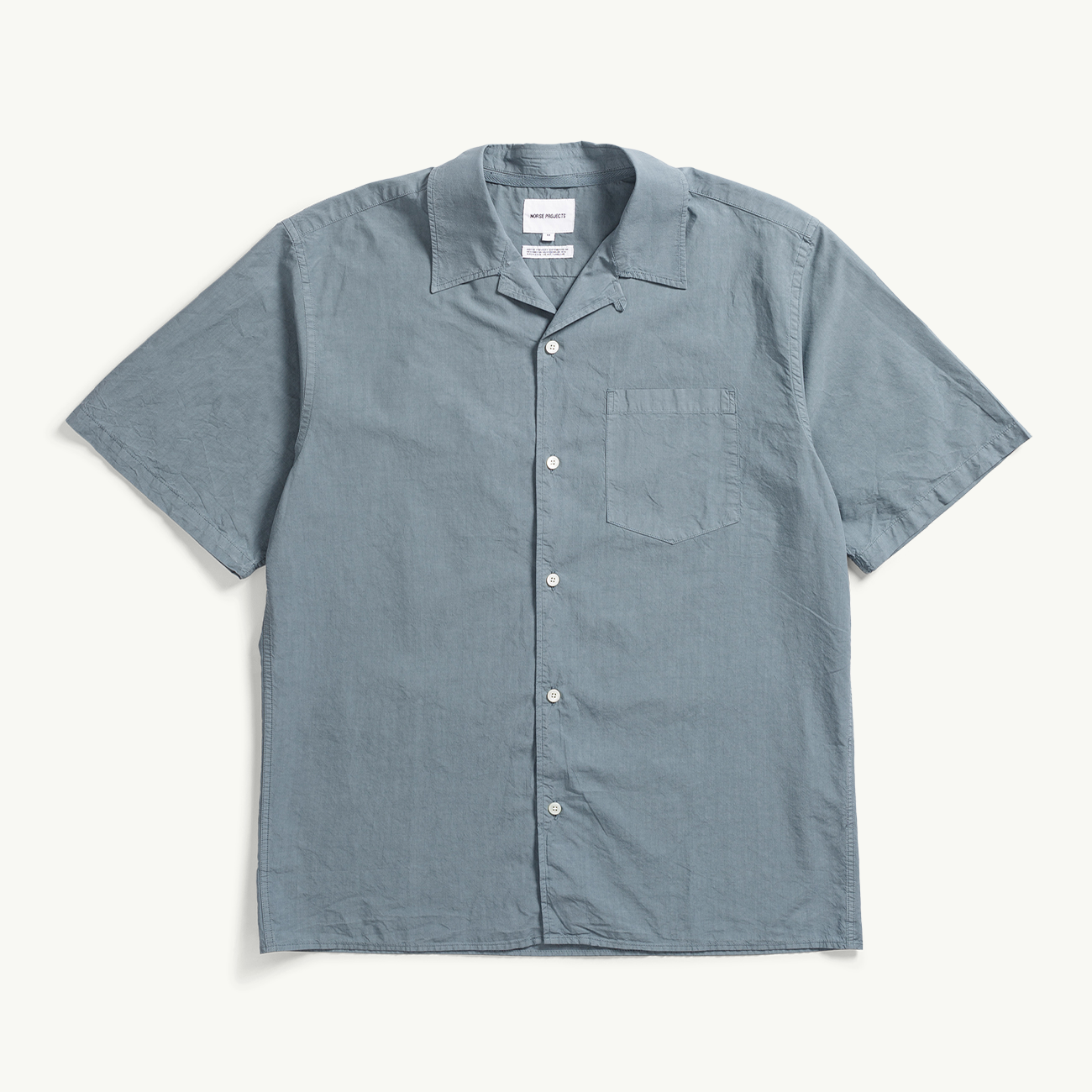 Carsten Cotton Tencel SS Shirt - Light Stone Blue