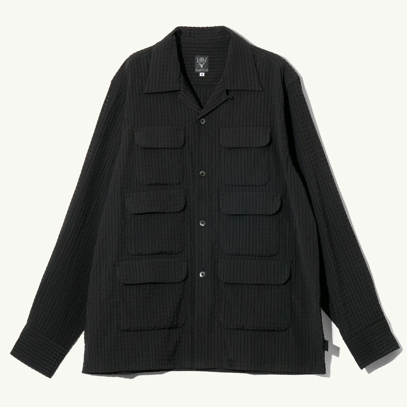 6 Pocket Dobby Shirt  - Black