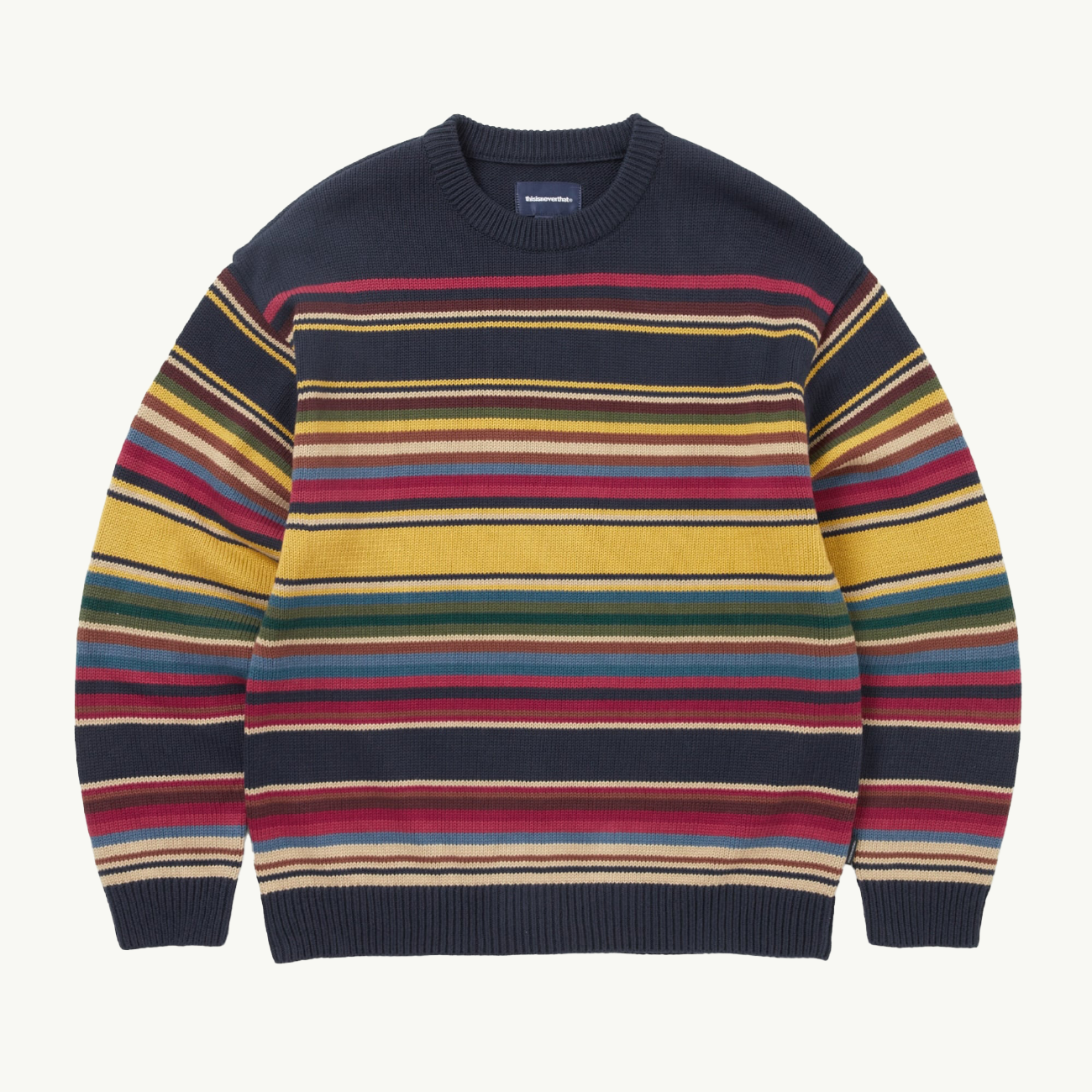 Multi Striped Sweater - Navy/Yellow