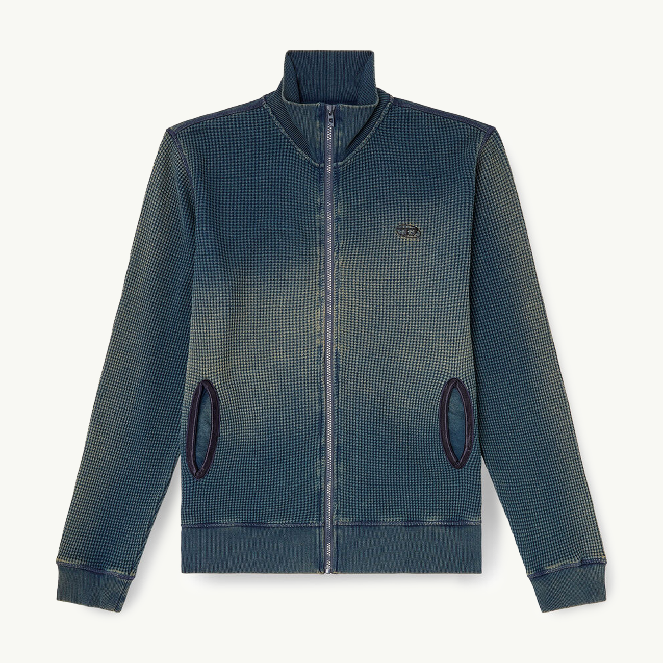 S-Wafy-Zip Sweatshirt - Blue