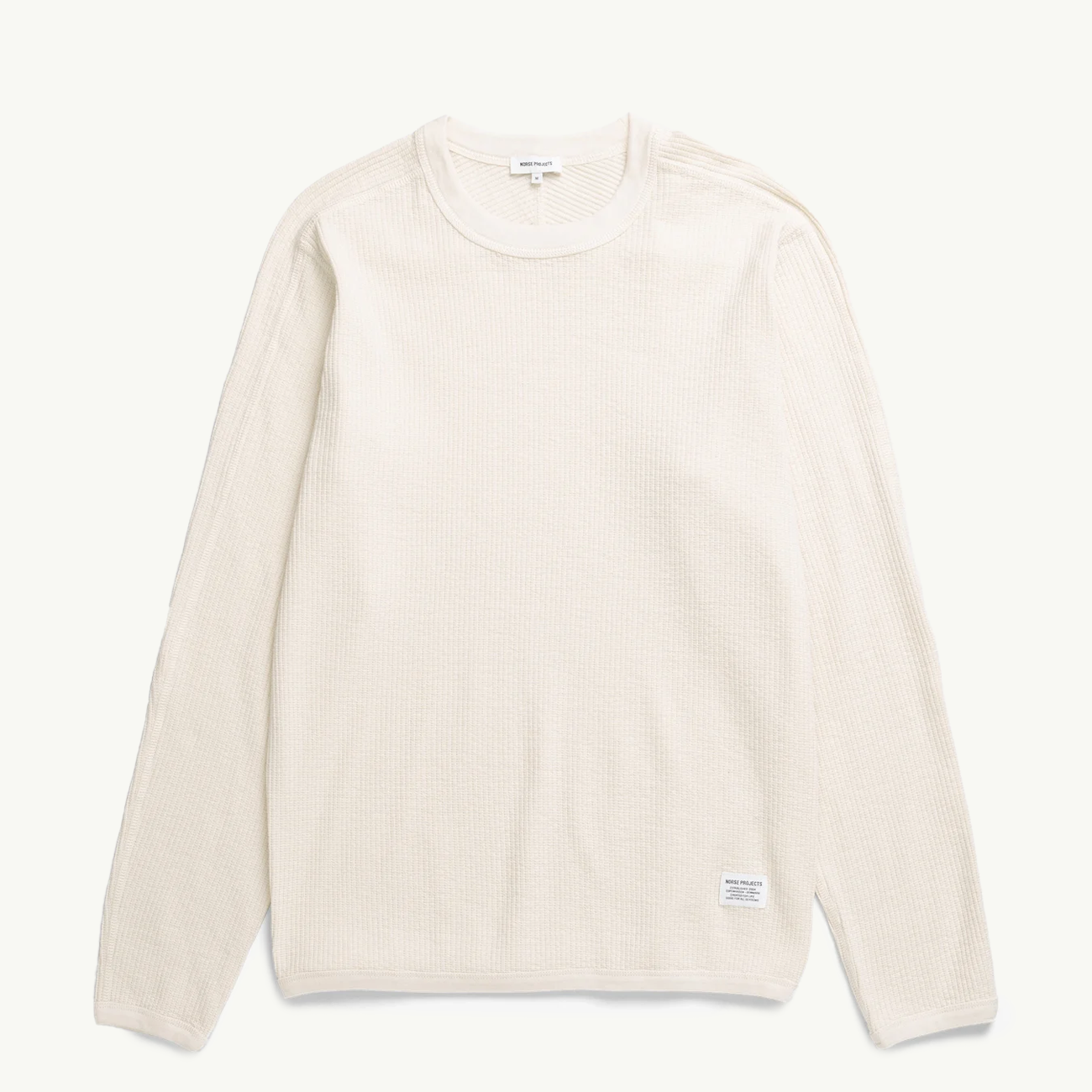 Stevns Cotton Hemp Military Rib LS T-Shirt - Ecru