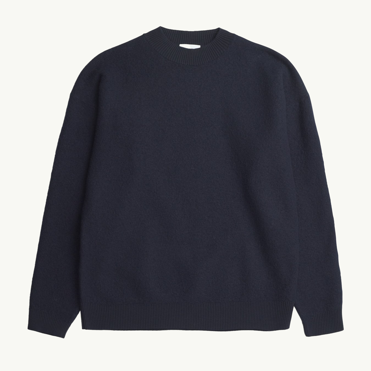 Rom Boiled Wool Crewneck - Dark Navy