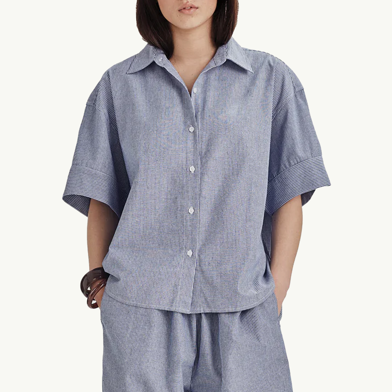 Women's Boyfriend Shirt - Pinstripe