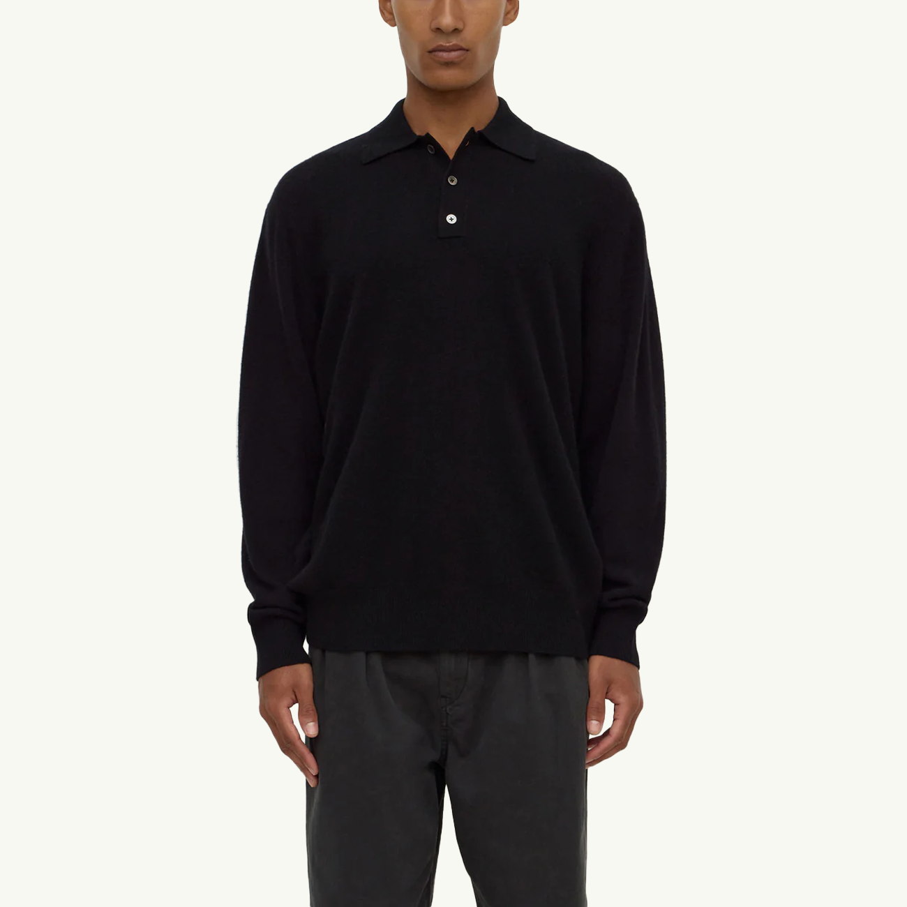 Men's Cashmere Polo - Black