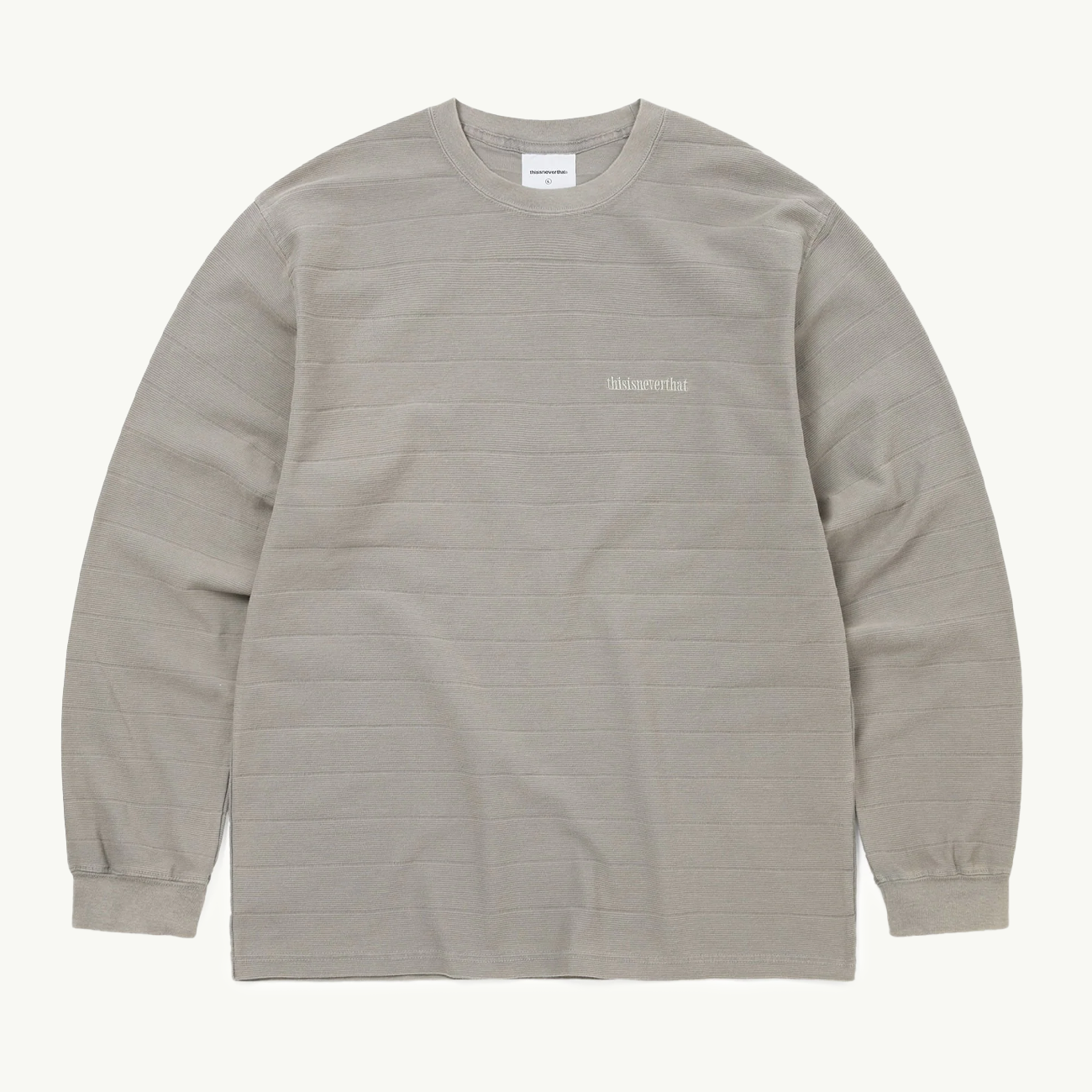Border Jacquard Long Sleeve Tee - Graphite