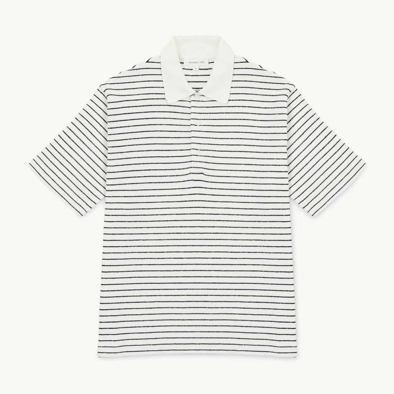 Volley Stripe Short Sleeve Polo - Antique White/True Navy