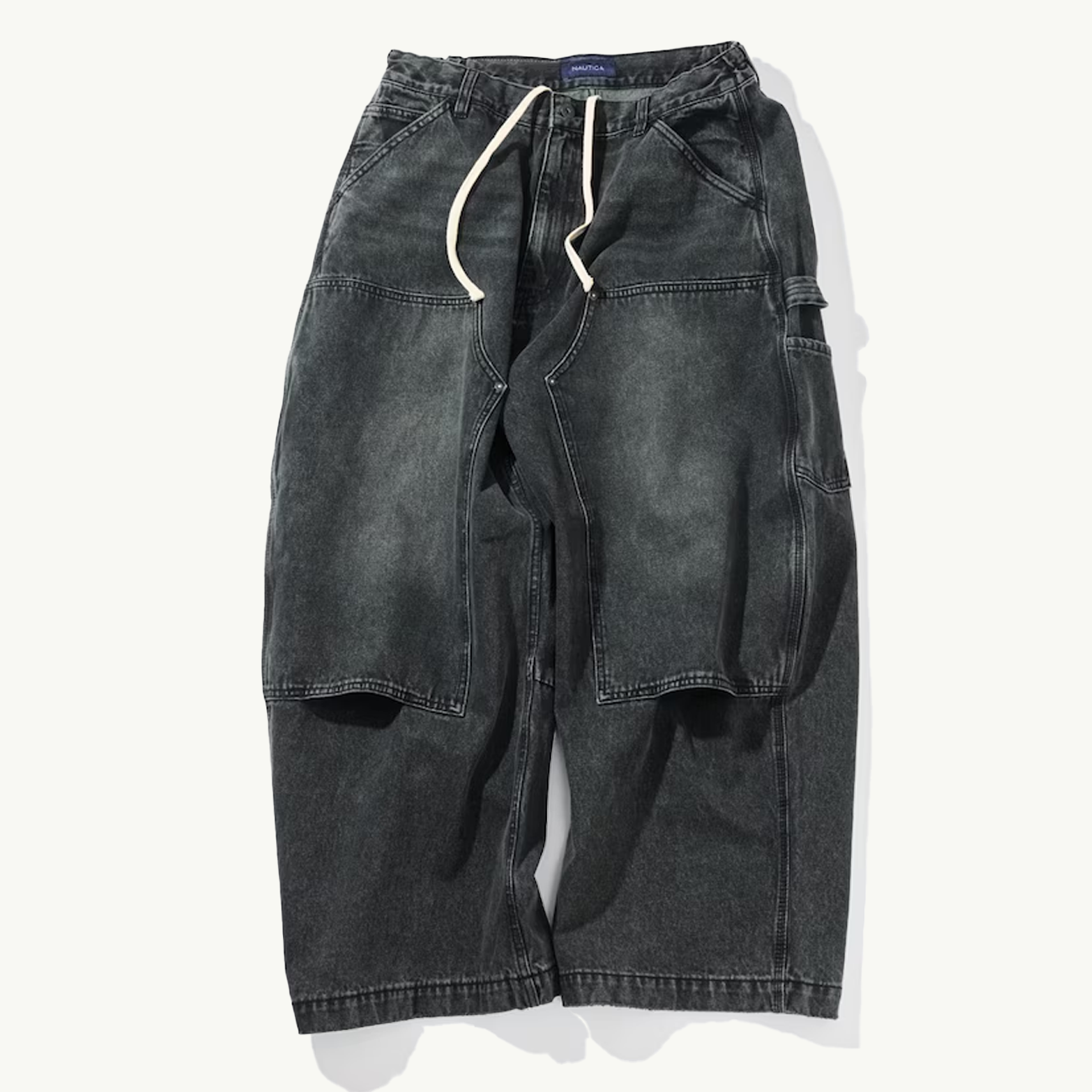 Super Wide Curve Double Knee Painter Denim - Black