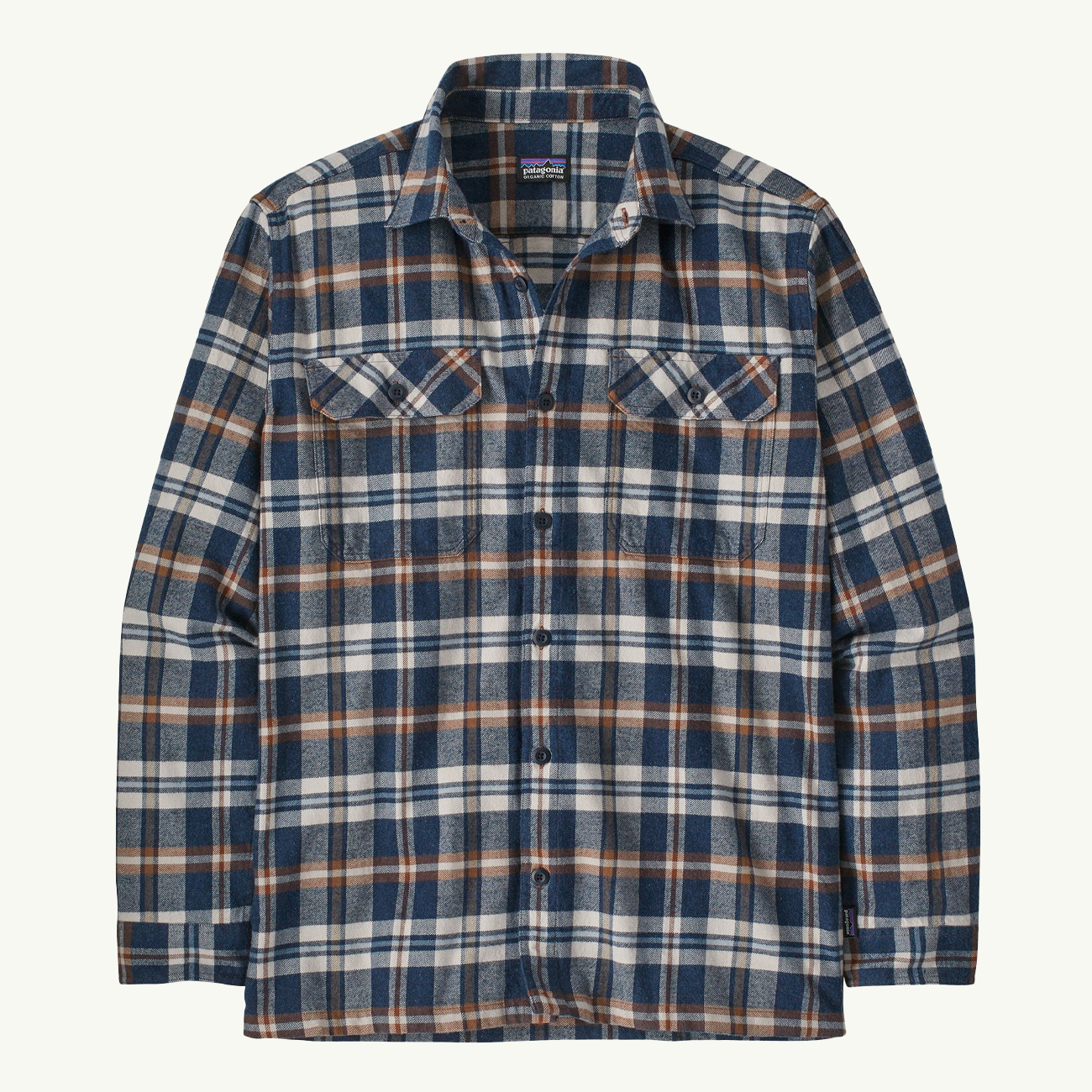 L/S Organic Cotton MW Fjord Flannel Shirt - Fields/New Navy