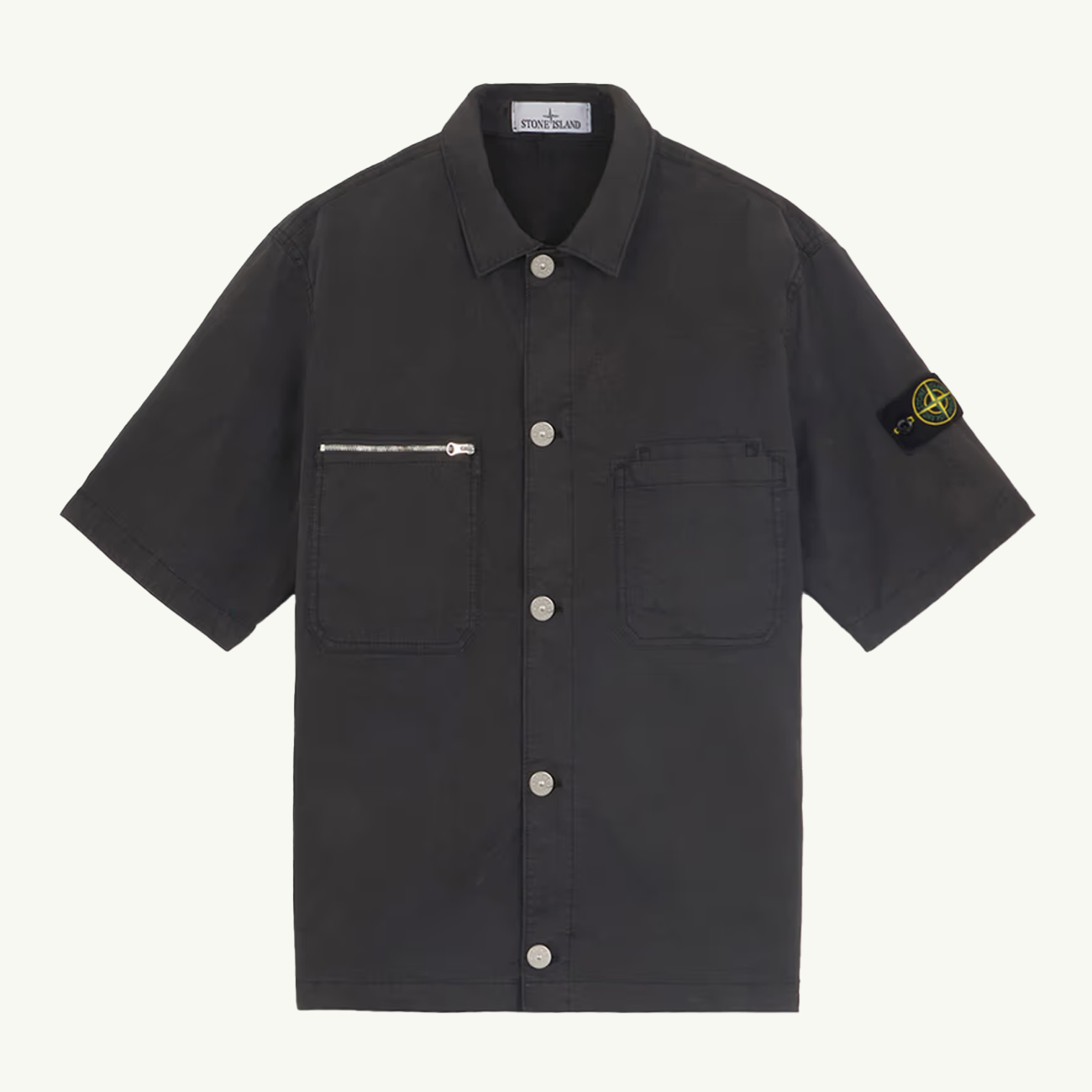 Overshirt SS Patch Zip Pocket - Black 2981