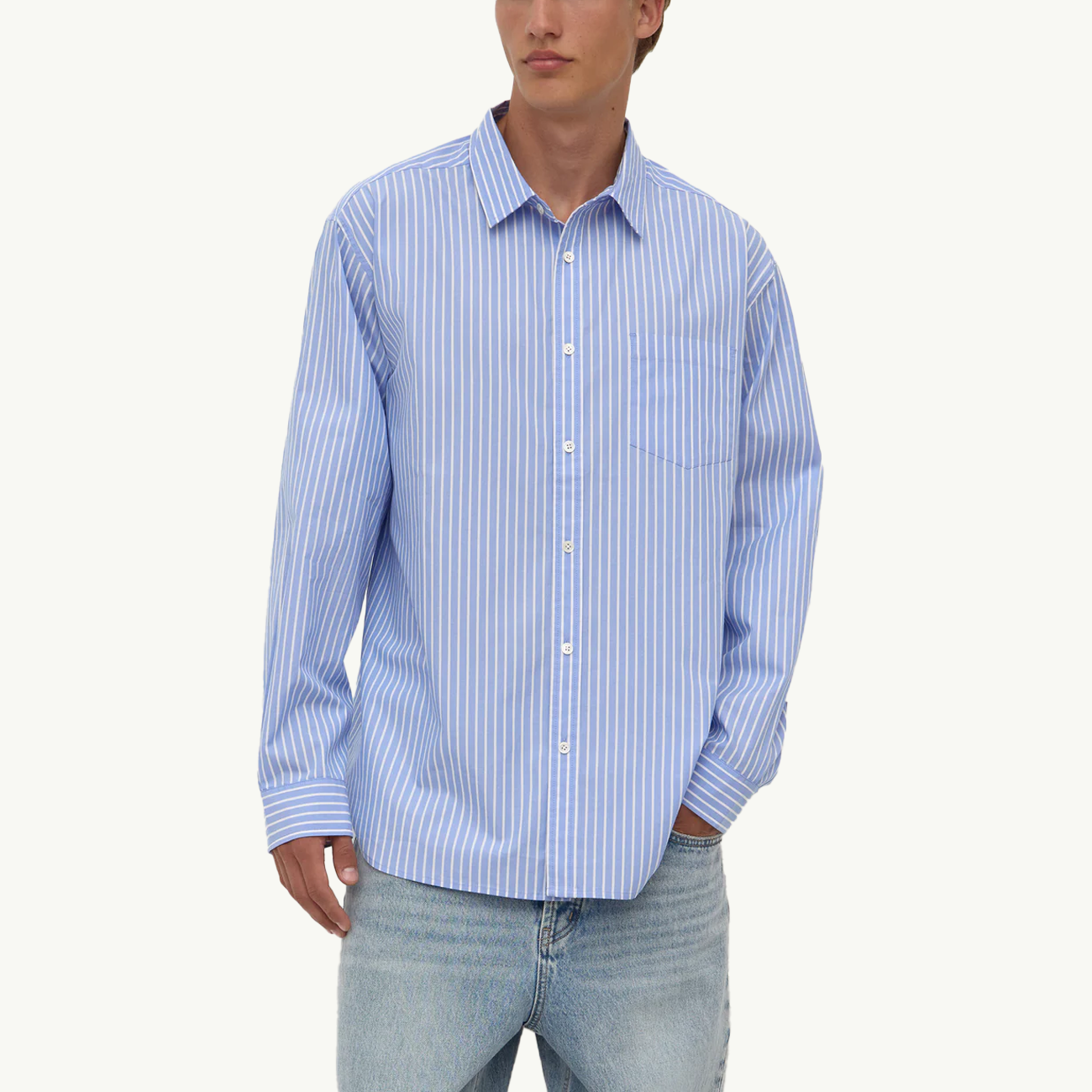 Aden Stripe LS Shirt - Blue/White