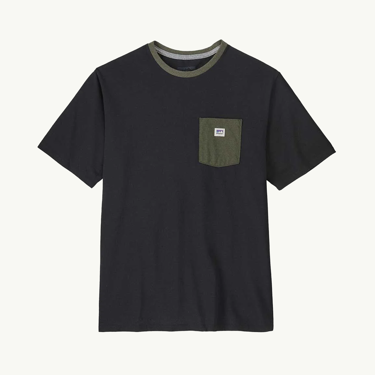 Shop Sticker Pocket Responsibili-Tee - Black/Basin Green