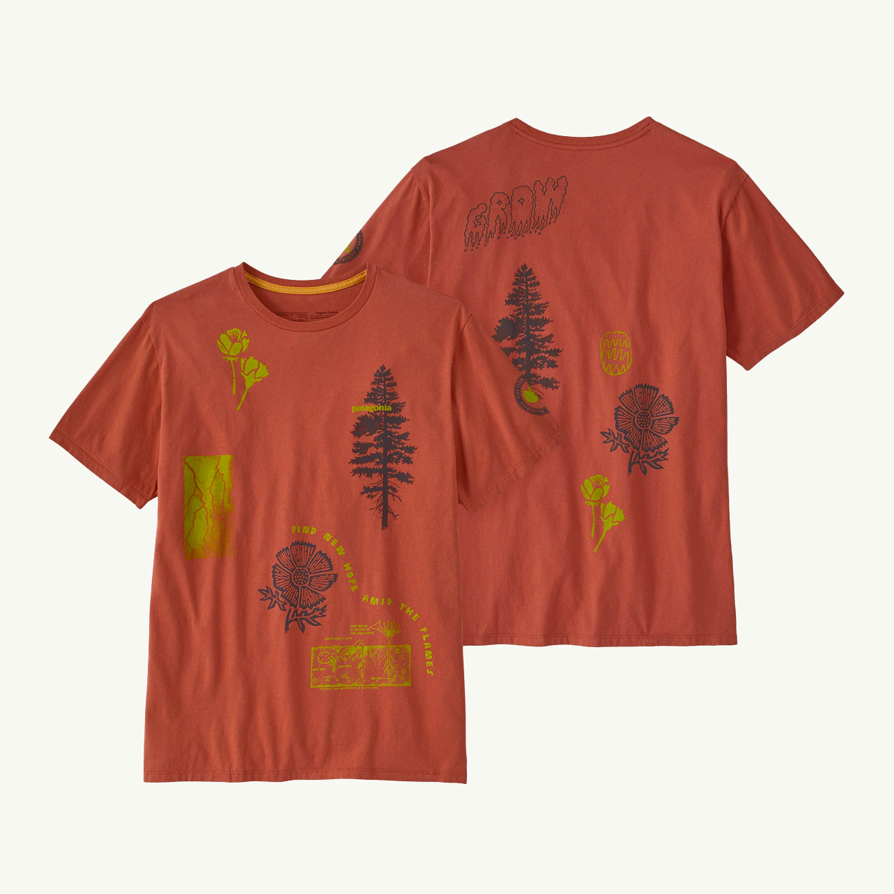 Pyrophytes Organic T Shirt - Burl Red