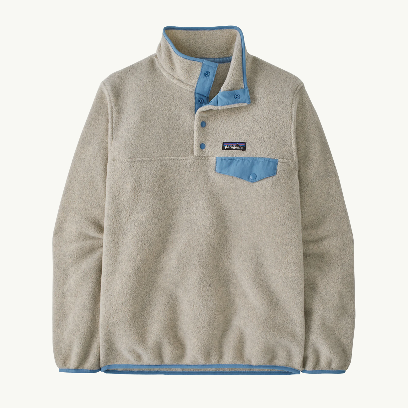 Women's LW Synchilla Snap-T Fleece Pullover - Oatmeal Heather w/Shore Blue