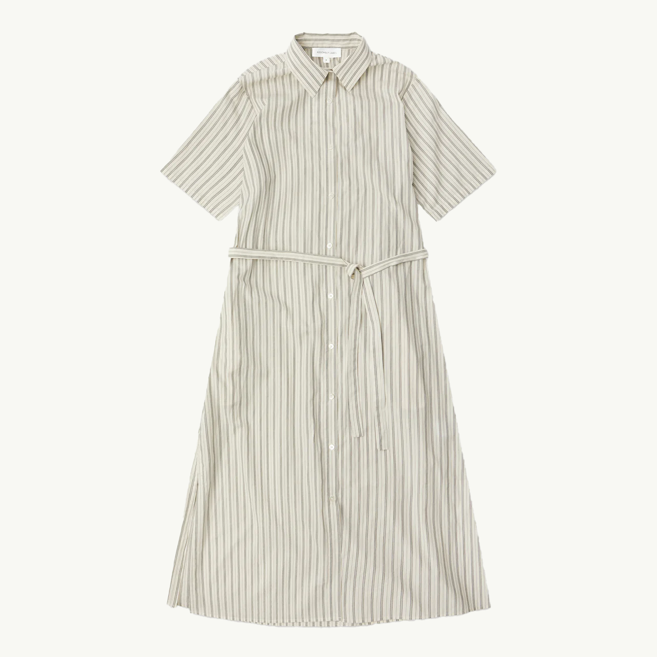 Ria Stripe Midi Shirt Dress - Cream/Smoke