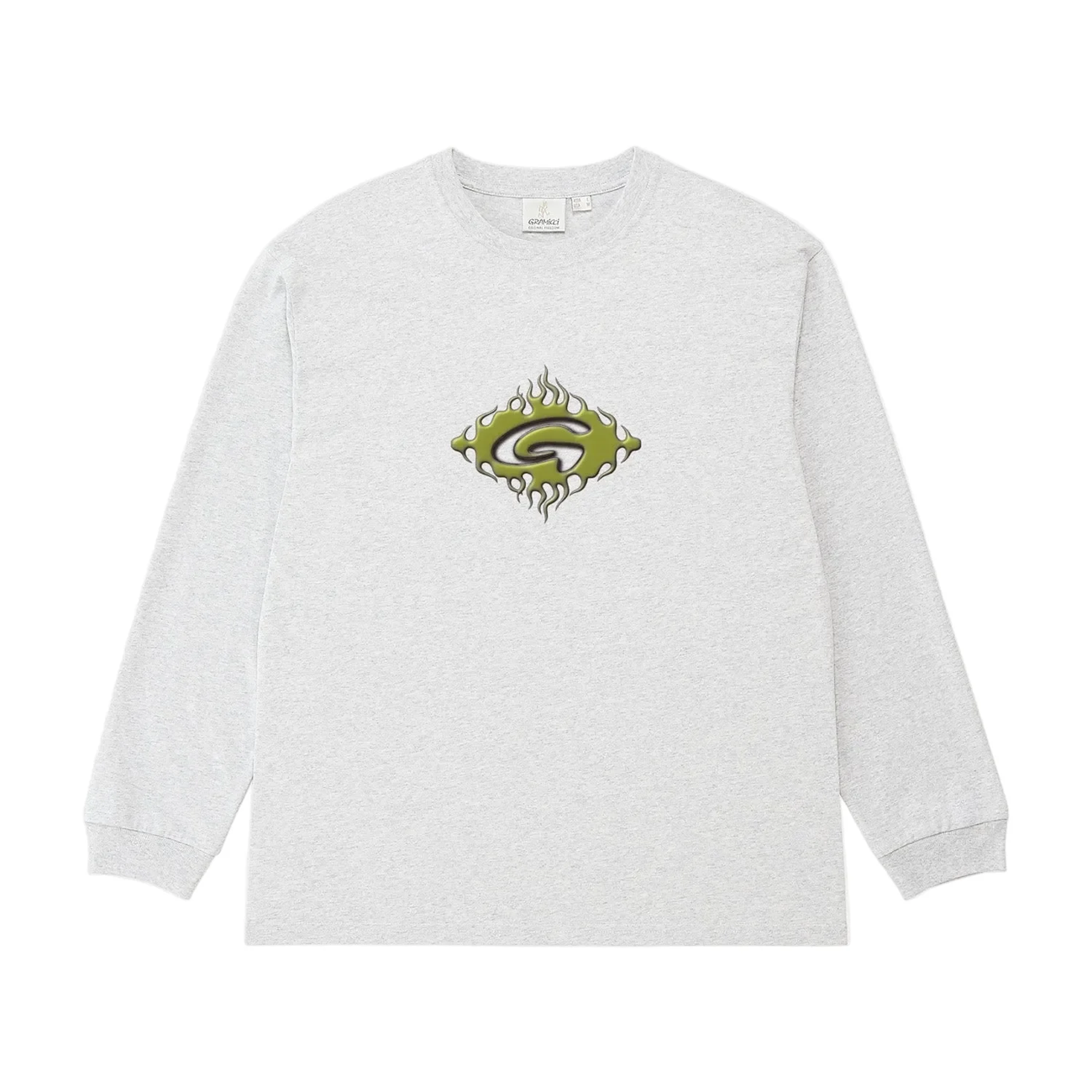 Flames LS Tee - Ash Heather
