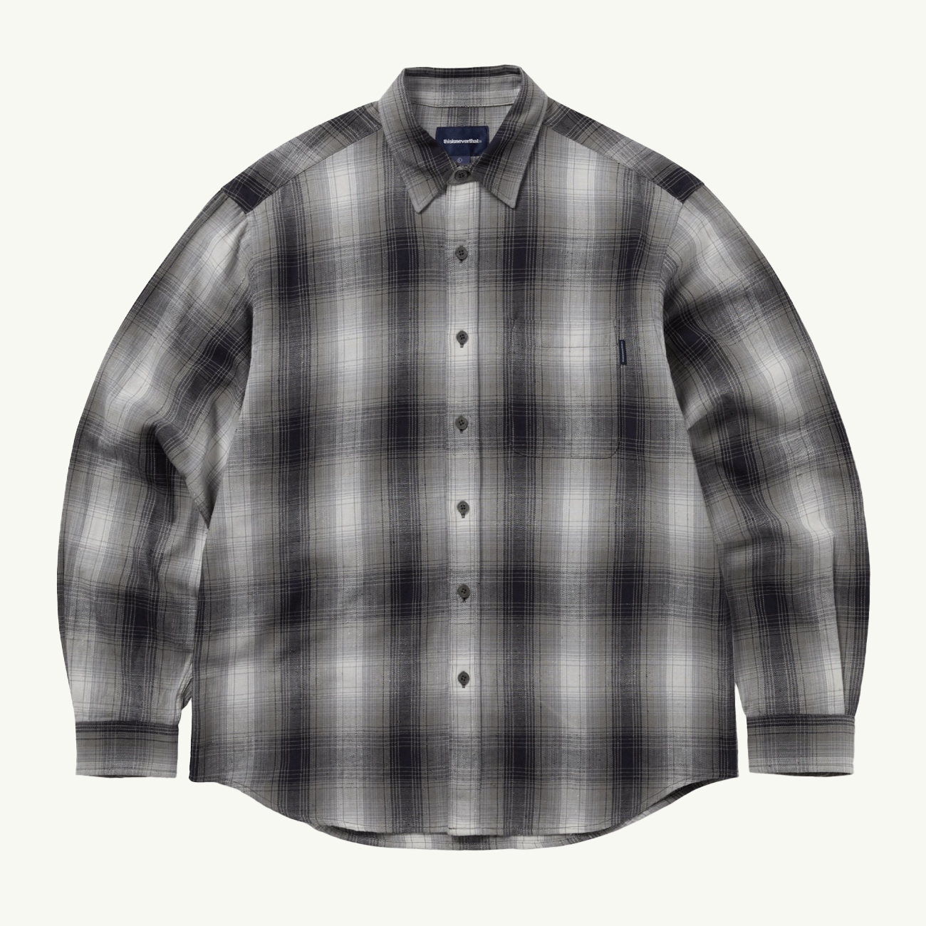 Nep Shadow Check Shirt - Navy