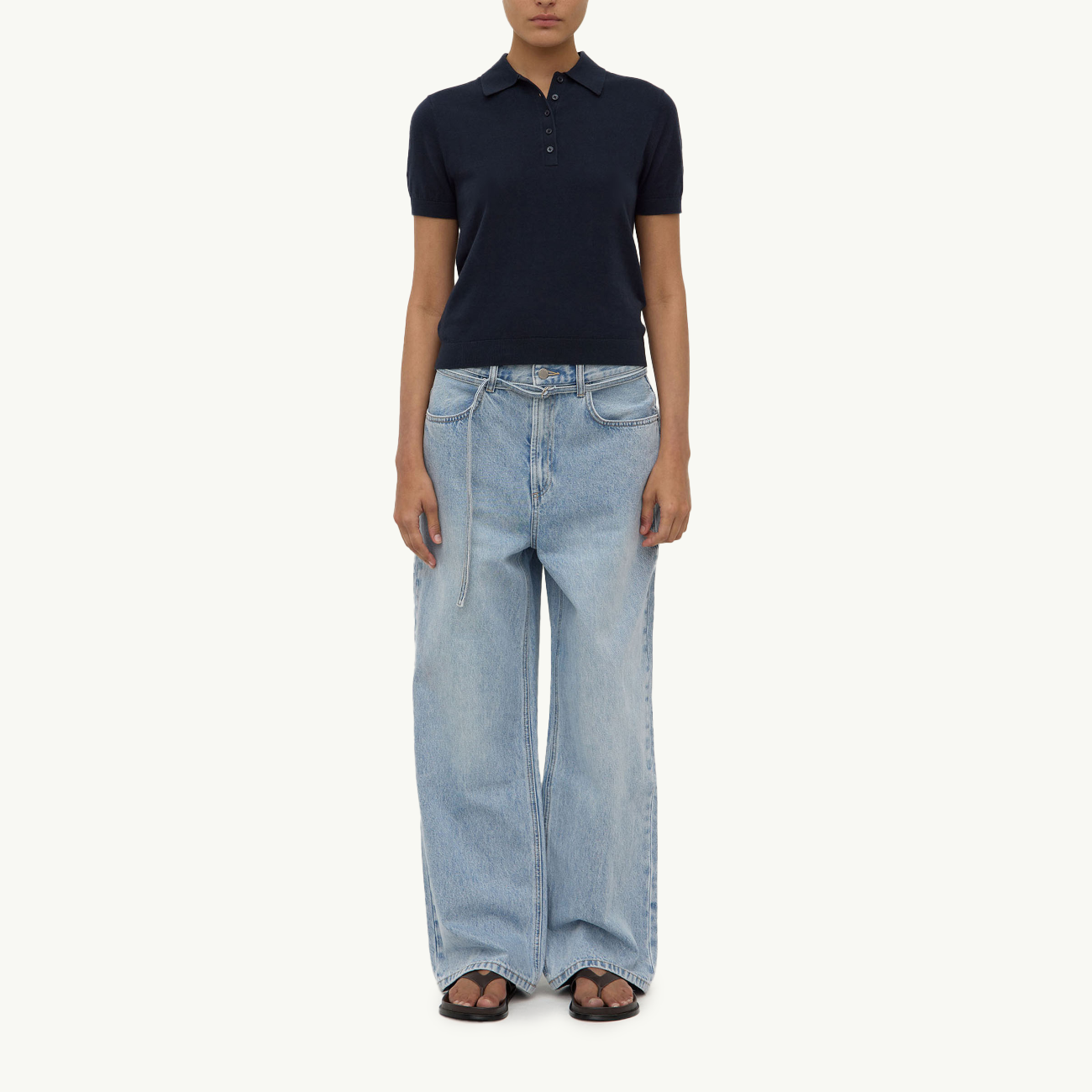 Sloane Cotton Cashmere Polo - True Navy