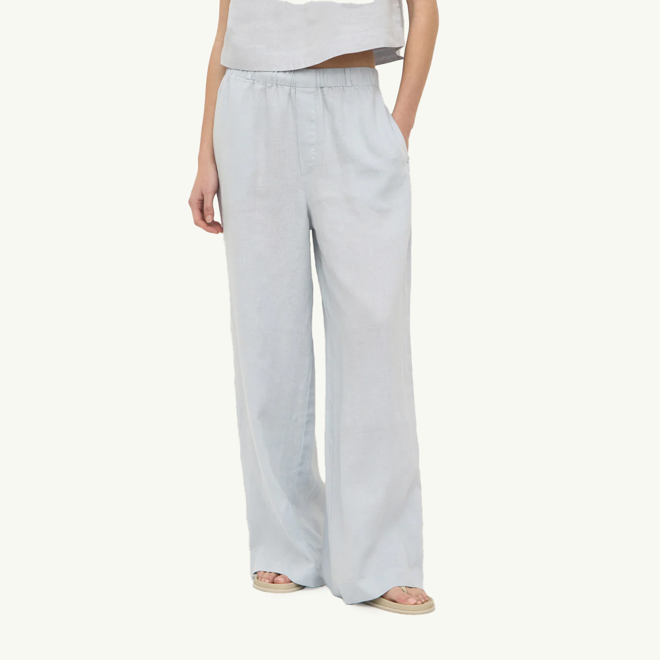 Everyday Linen Pant - Cloud