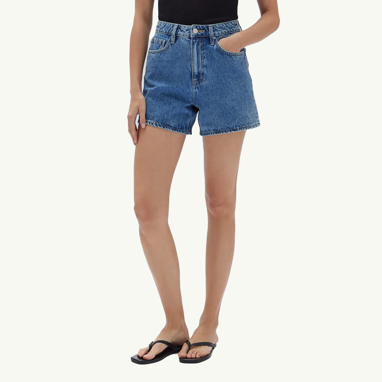 Vintage Denim Short - Dark Stone